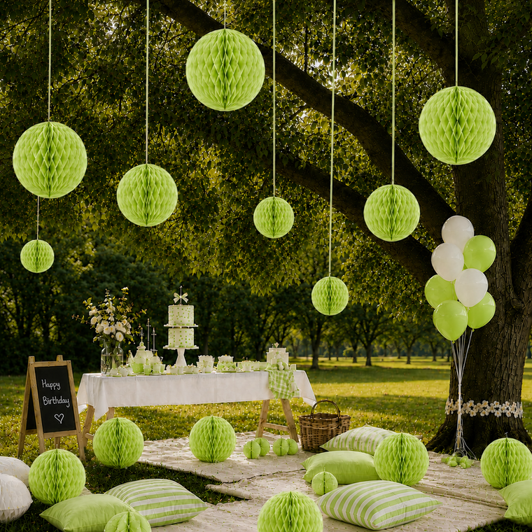 Parttyhub Honeycomb Hanging Balls - Light Green | FEST | Pack 1