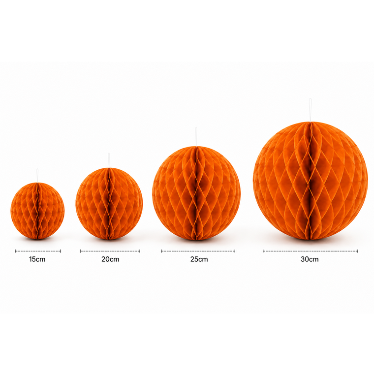 Parttyhub Honeycomb Hanging Balls - Orange | FEST | Pack 1