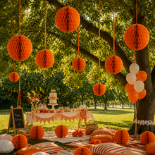 Parttyhub Honeycomb Hanging Balls - Orange | FEST | Pack 1