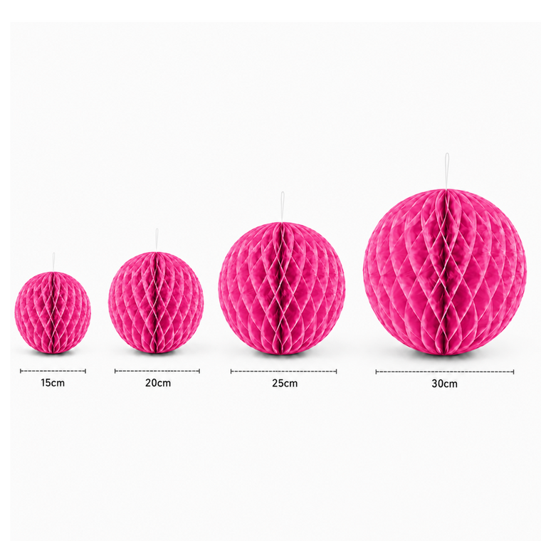 Parttyhub Honeycomb Hanging Balls - Pink | FEST | Pack 1