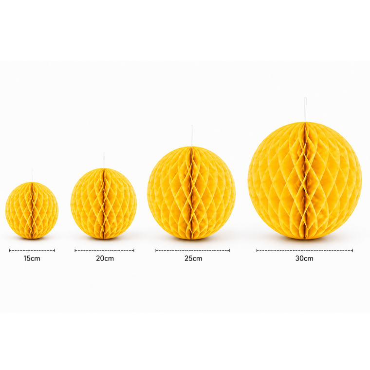 Parttyhub Honeycomb Hanging Balls - Yellow | FEST | Pack 1