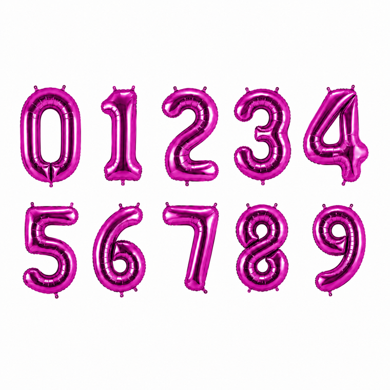 Parttyhub Foil Number Birthday Balloons - 16, 32, 40 Inches - Magenta | BDAY | Pack 1