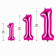 Parttyhub Foil Number Birthday Balloons - 16, 32, 40 Inches - Magenta | BDAY | Pack 1