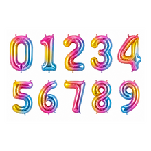 Parttyhub Foil Number Birthday Balloons - 16, 32, 40 Inches - Multicolour | BDAY | Pack 1