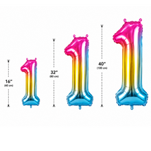 Parttyhub Foil Number Birthday Balloons - 16, 32, 40 Inches - Multicolour | BDAY | Pack 1