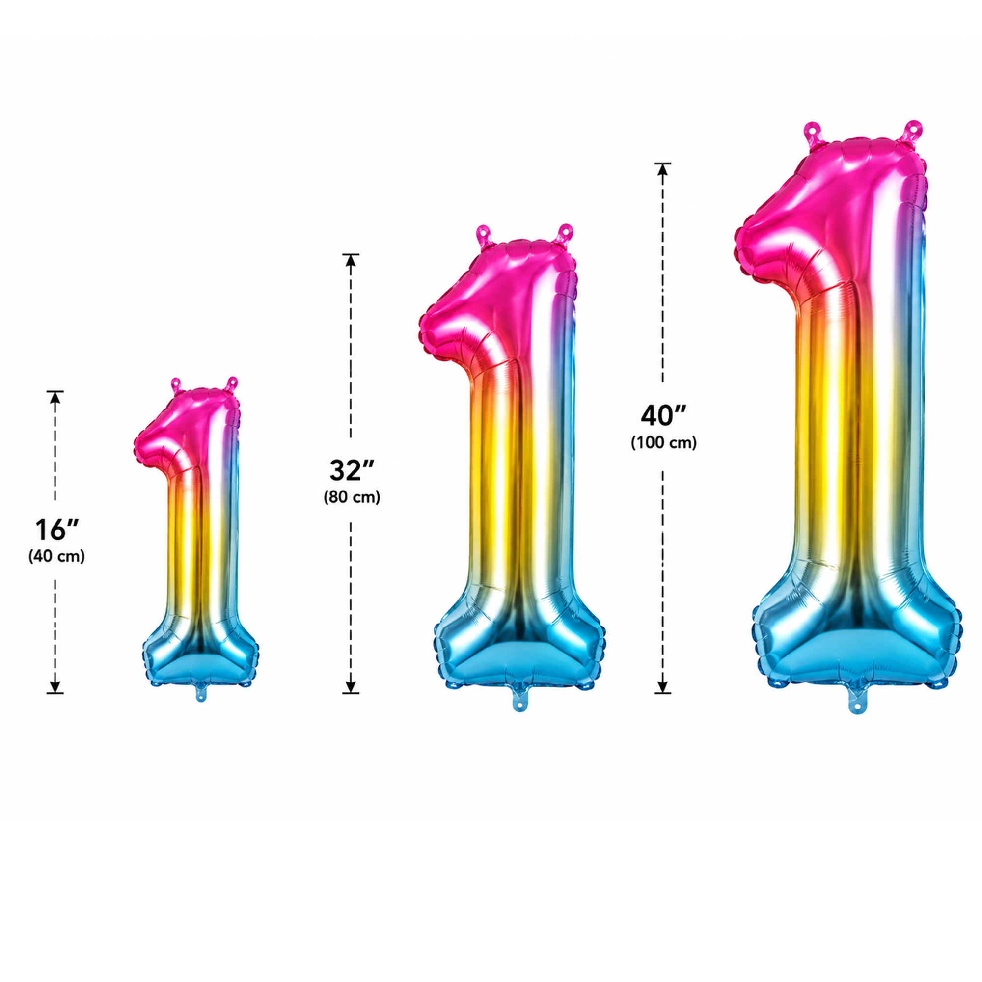 Parttyhub Foil Number Birthday Balloons - 16, 32, 40 Inches - Multicolour | BDAY | Pack 1