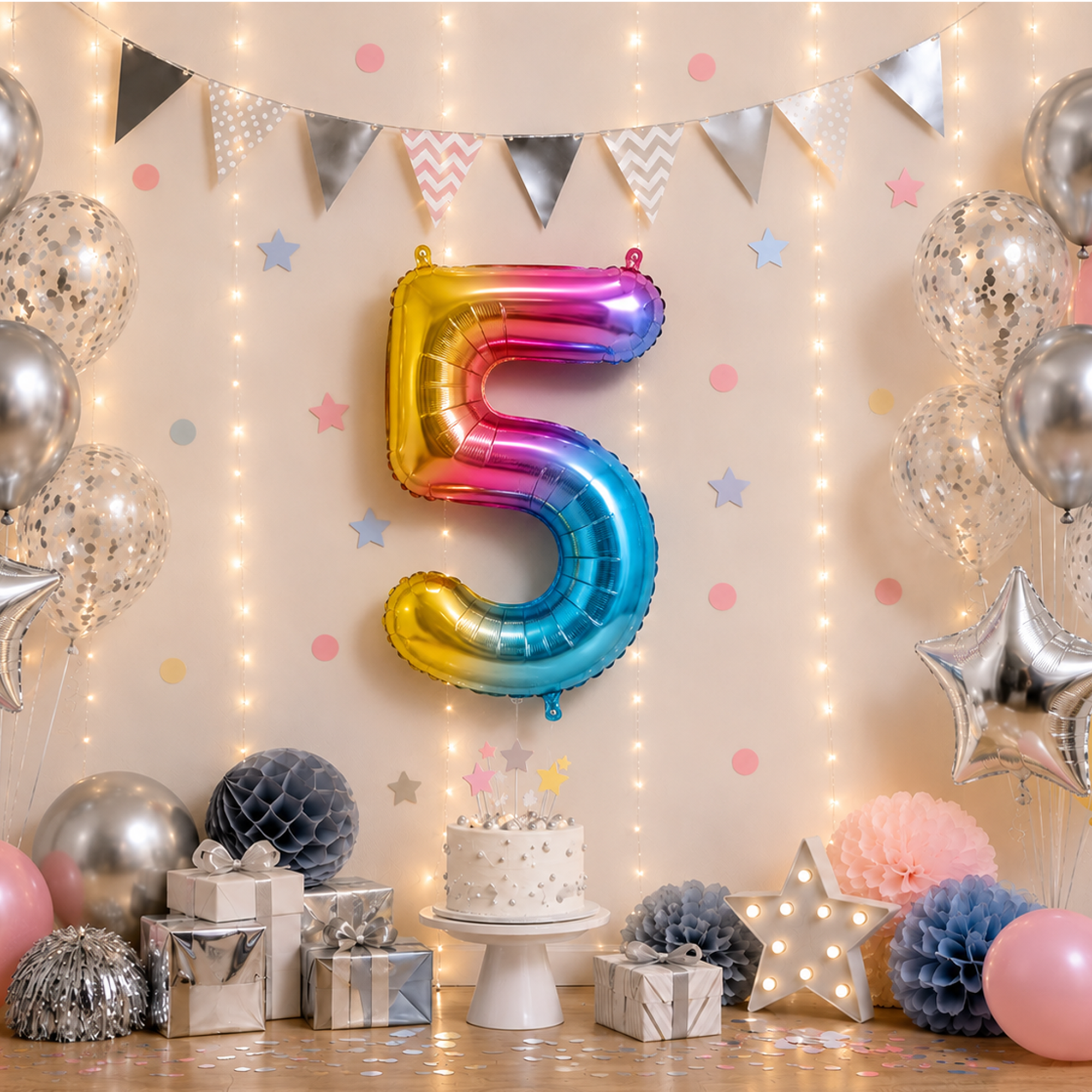 Parttyhub Foil Number Birthday Balloons - 16, 32, 40 Inches - Multicolour | BDAY | Pack 1