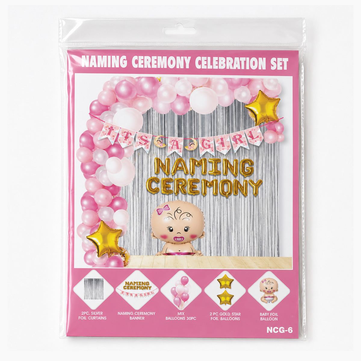 PARTTYHUB LITTLE PRINCESS NAMING CEREMONY DECOR KIT | LIT | PACK 1