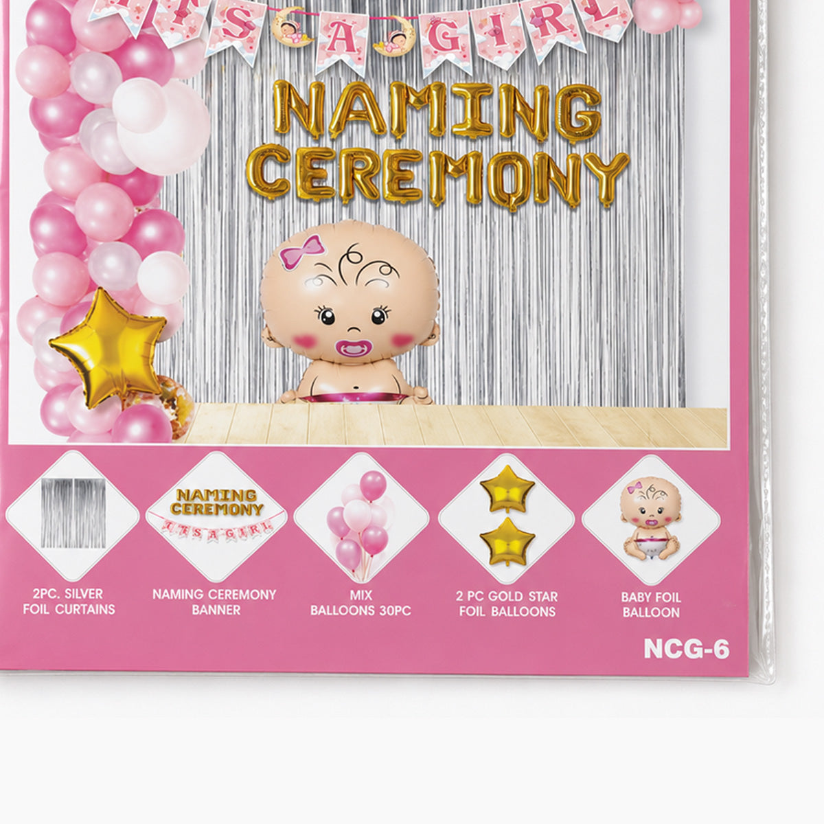 PARTTYHUB LITTLE PRINCESS NAMING CEREMONY DECOR KIT | LIT | PACK 1