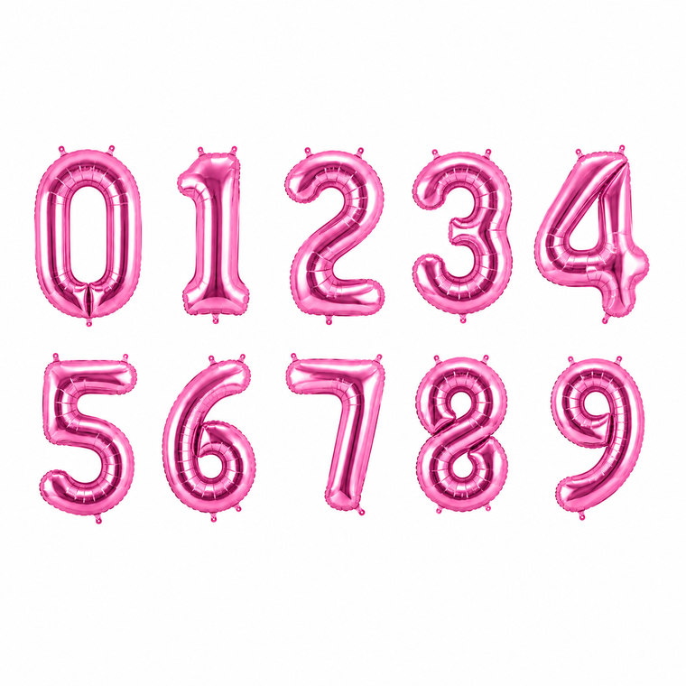 Partyhub Foil Number Birthday Balloons - 16, 32, 40 Inches - Pink | BDAY | Pack 1