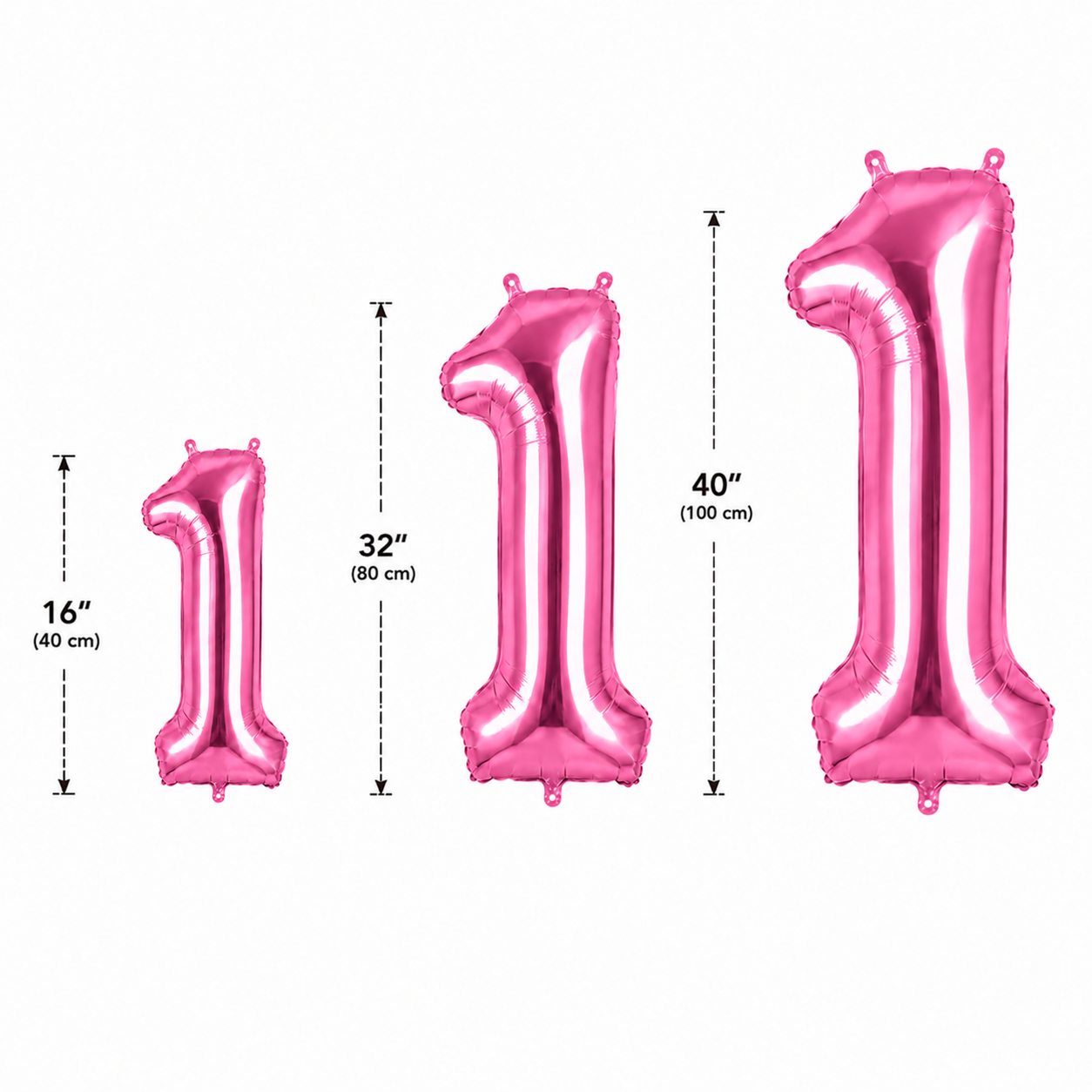 Partyhub Foil Number Birthday Balloons - 16, 32, 40 Inches - Pink | BDAY | Pack 1