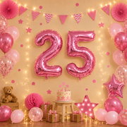 Partyhub Foil Number Birthday Balloons - 16, 32, 40 Inches - Pink | BDAY | Pack 1
