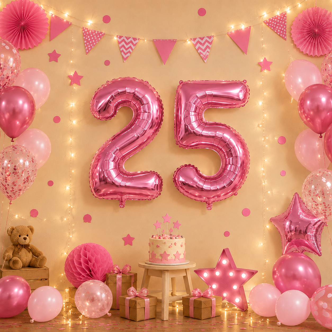 Partyhub Foil Number Birthday Balloons - 16, 32, 40 Inches - Pink | BDAY | Pack 1