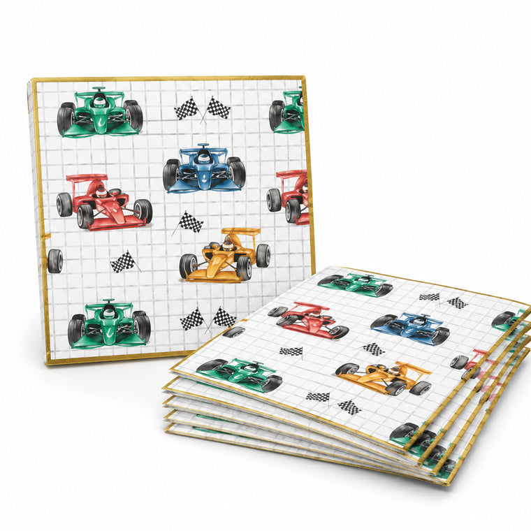 Parttyhub racecar track birthday napkins | RCT | Pack 16