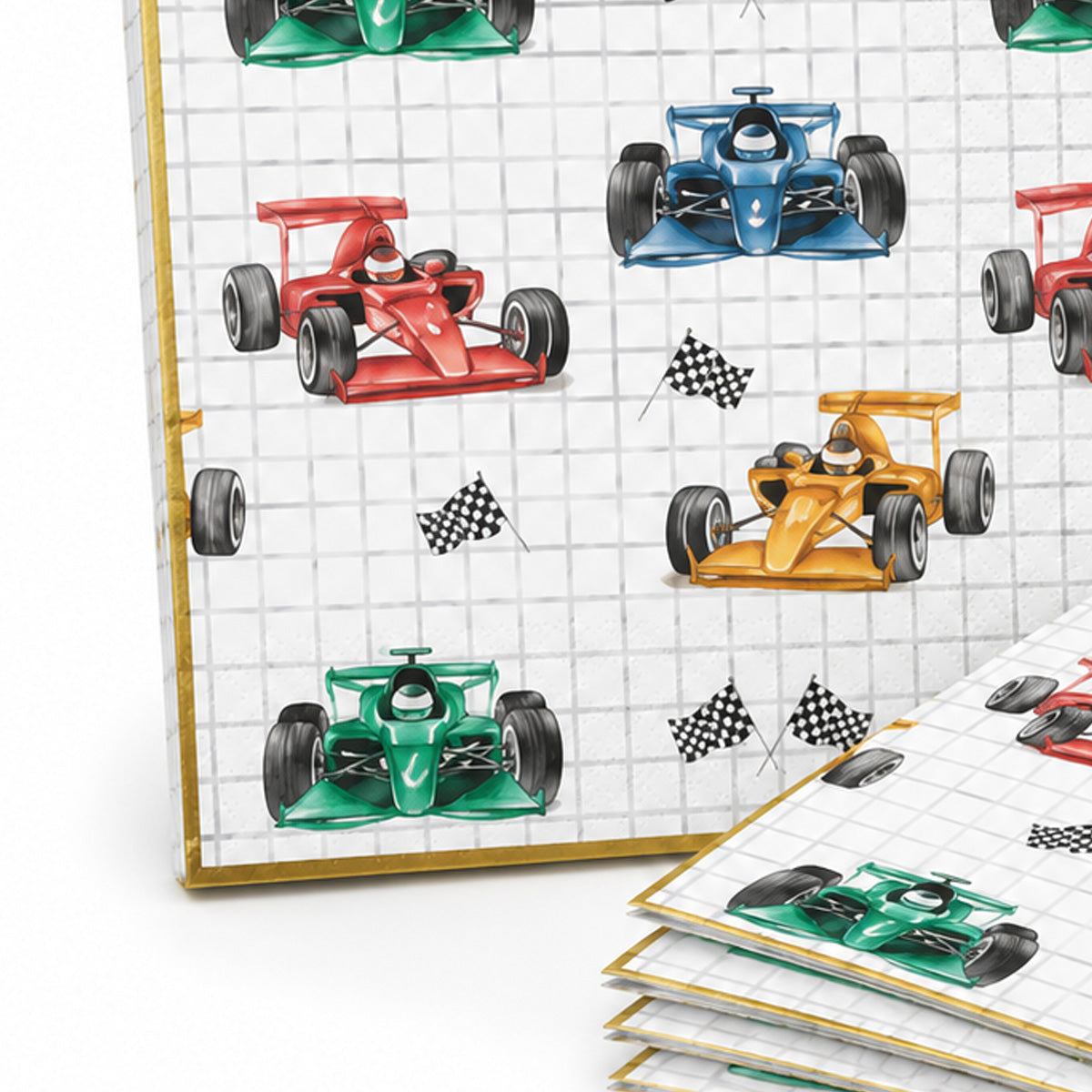 Parttyhub racecar track birthday napkins | RCT | Pack 16