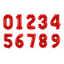 Parttyhub Foil Number Birthday Balloons - 16, 32, 40 Inches - Red | BDAY | Pack 1