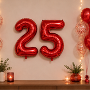 Parttyhub Foil Number Birthday Balloons - 16, 32, 40 Inches - Red | BDAY | Pack 1