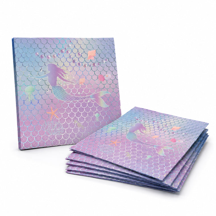 Parttyhub iridescent mermaid napkins | MRMID | Pack 16