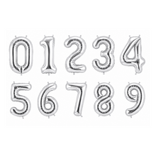 Parttyhub Foil Number Birthday Balloons - 16, 32, 40 Inches - Silver | BDAY | Pack 1