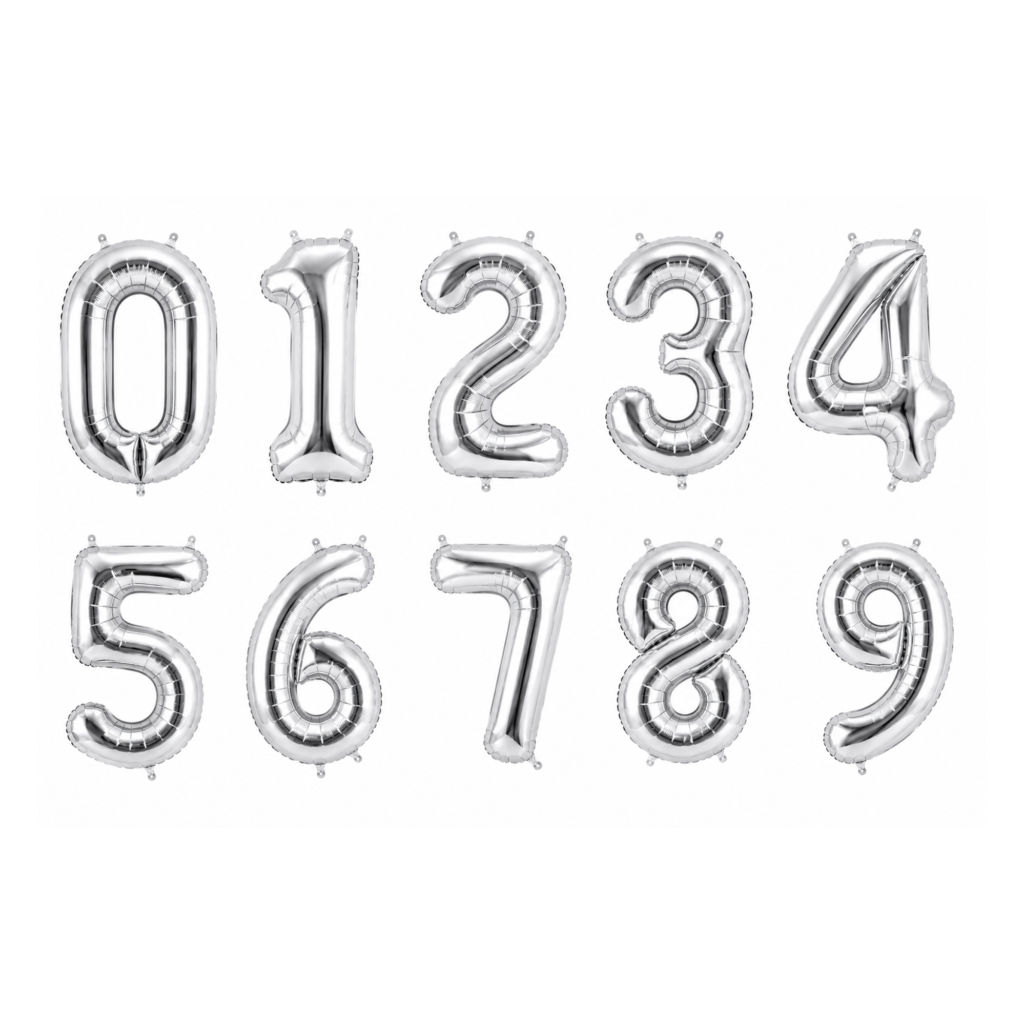 Parttyhub Foil Number Birthday Balloons - 16, 32, 40 Inches - Silver | BDAY | Pack 1