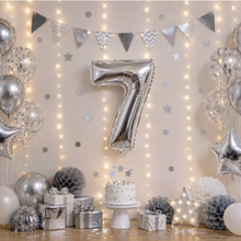 Parttyhub Foil Number Birthday Balloons - 16, 32, 40 Inches - Silver | BDAY | Pack 1