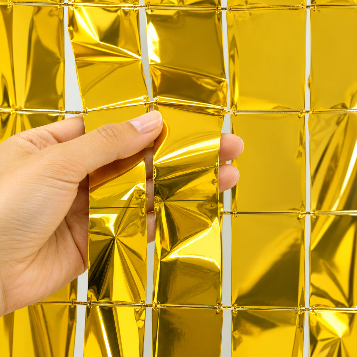 Parttyhub curtains polyester square gold | SQ | Pack 1