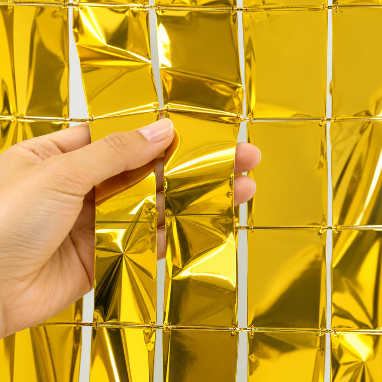 Parttyhub curtains polyester square gold | SQ | Pack 1
