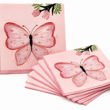 Parttyhub pink butterfly napkins | BFL | Pack 16