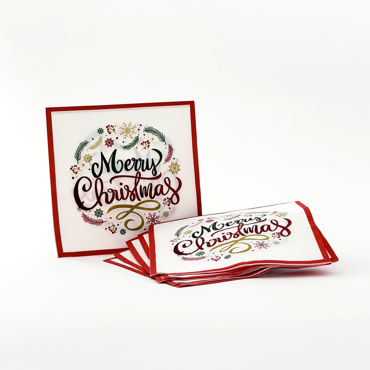 PARTTYHUB Merry Christmas Party Napkins – Pack of 16