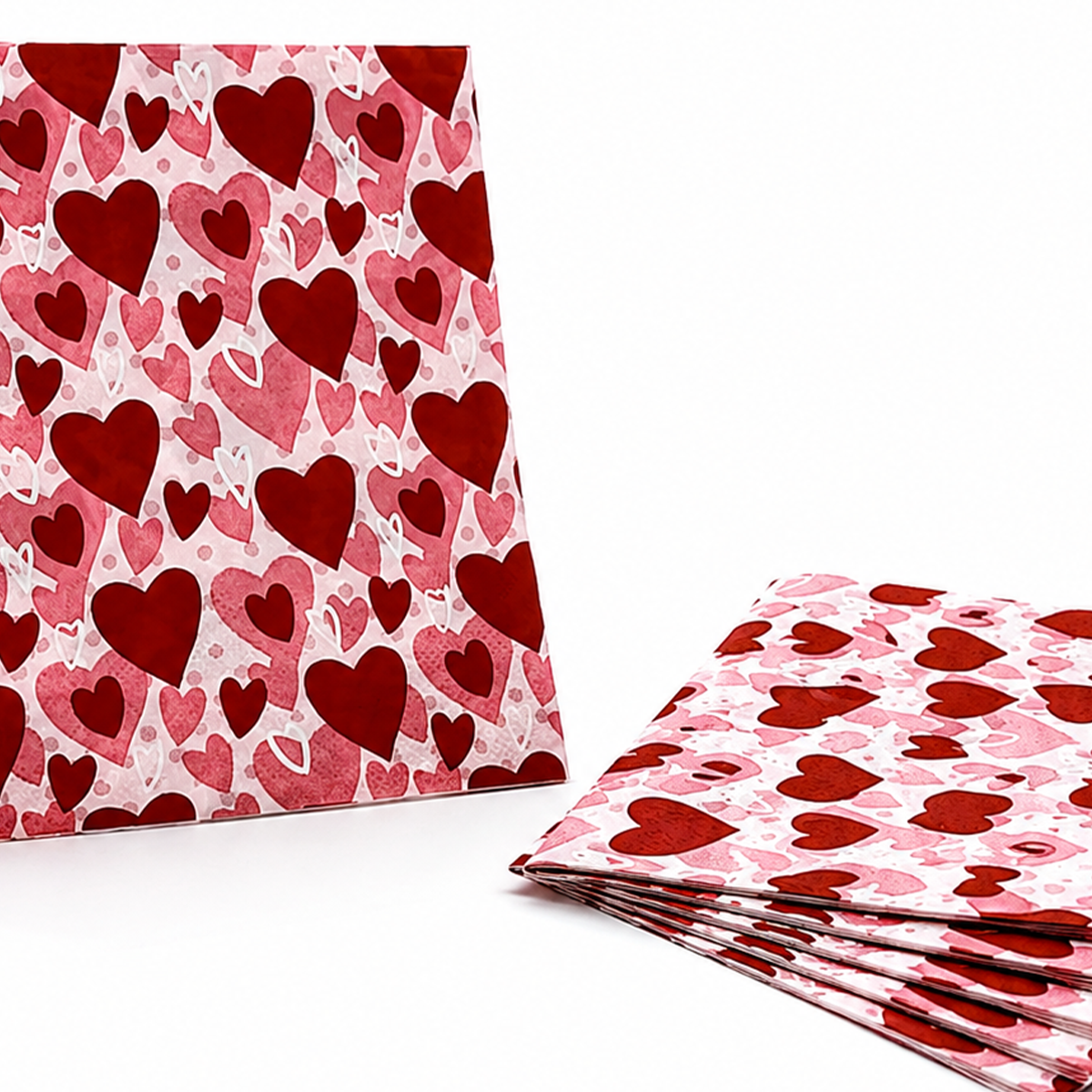 Parttyhub red hearts napkins | RH | Pack 16