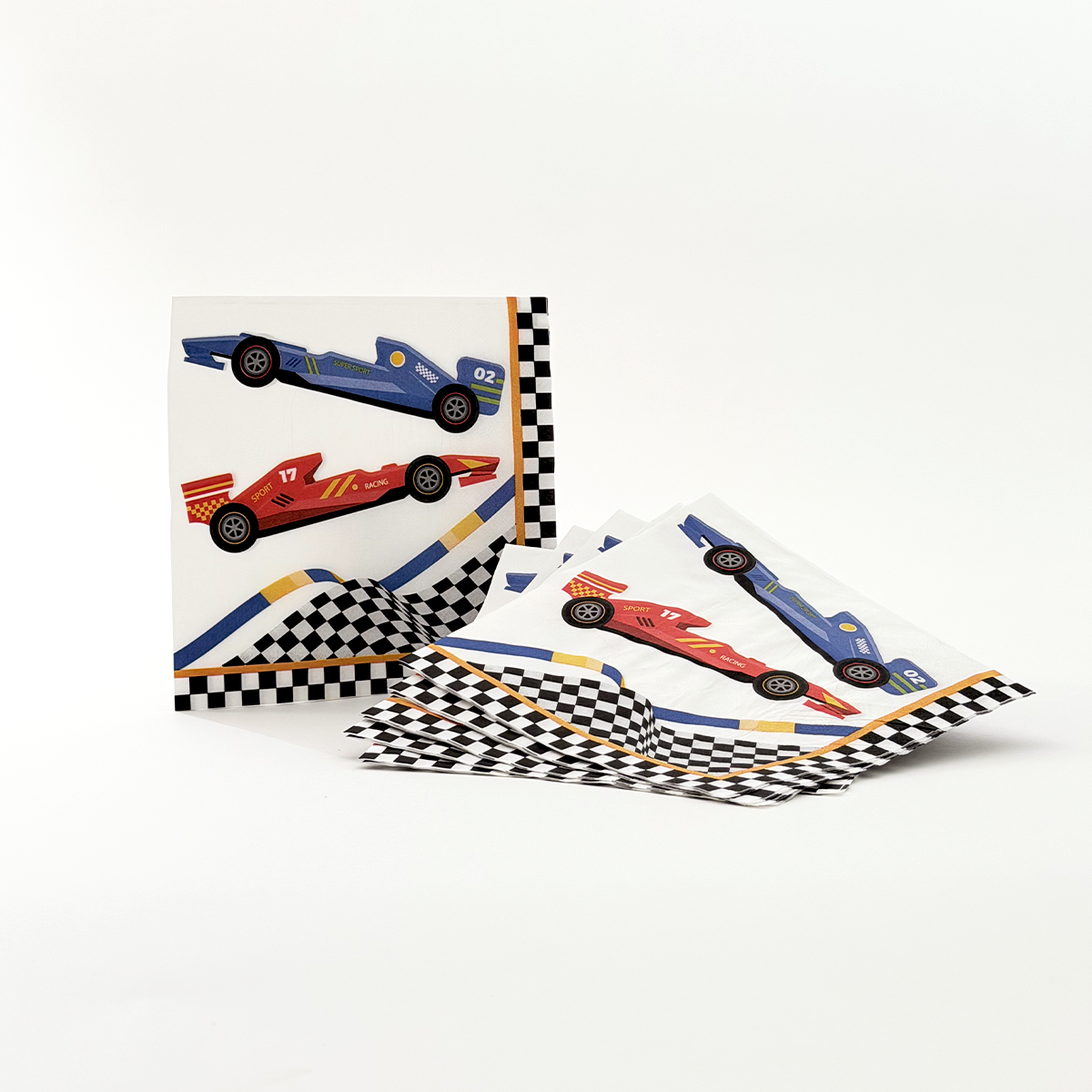 Parttyhub race cars party napkins | RC | Pack 16