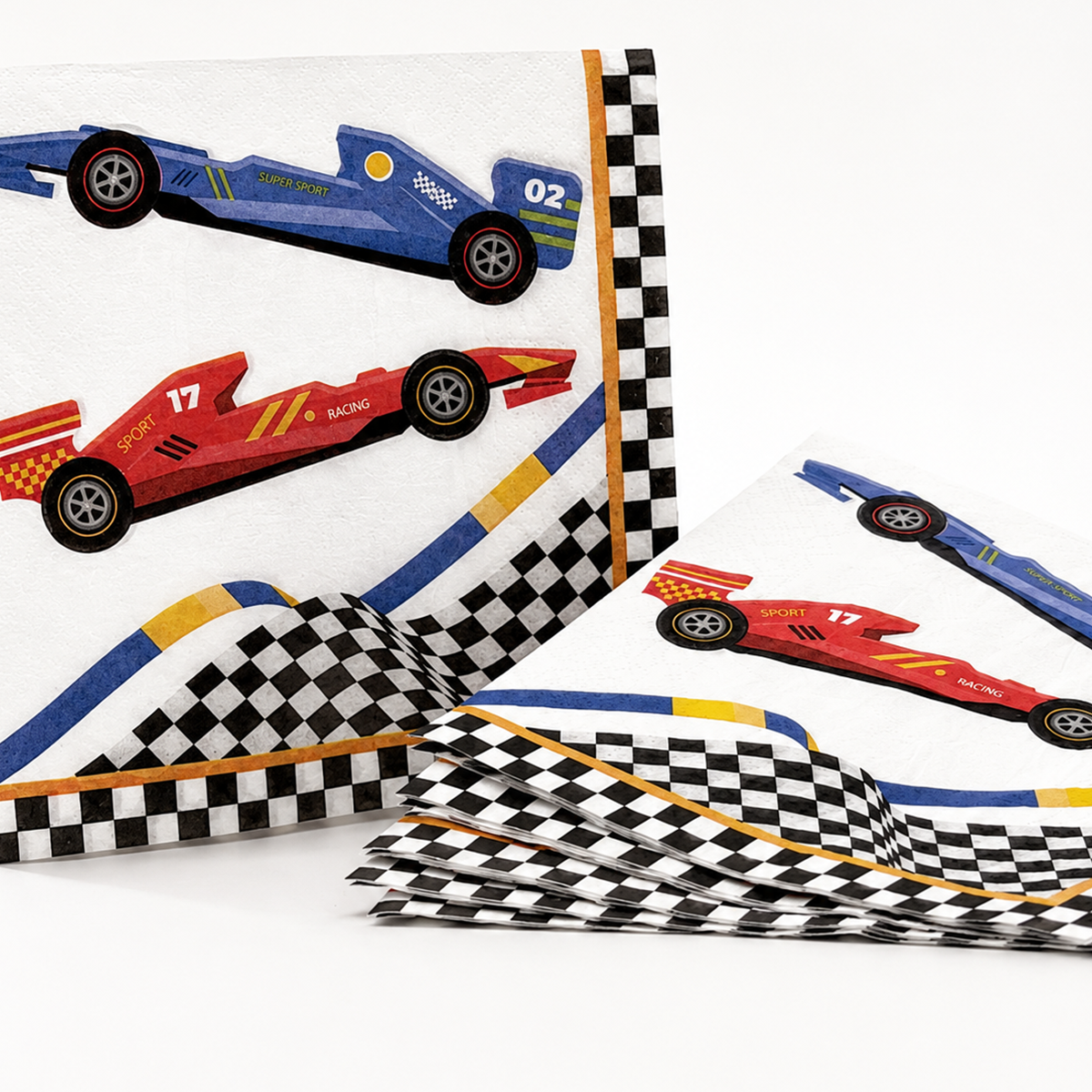 Parttyhub race cars party napkins | RC | Pack 16