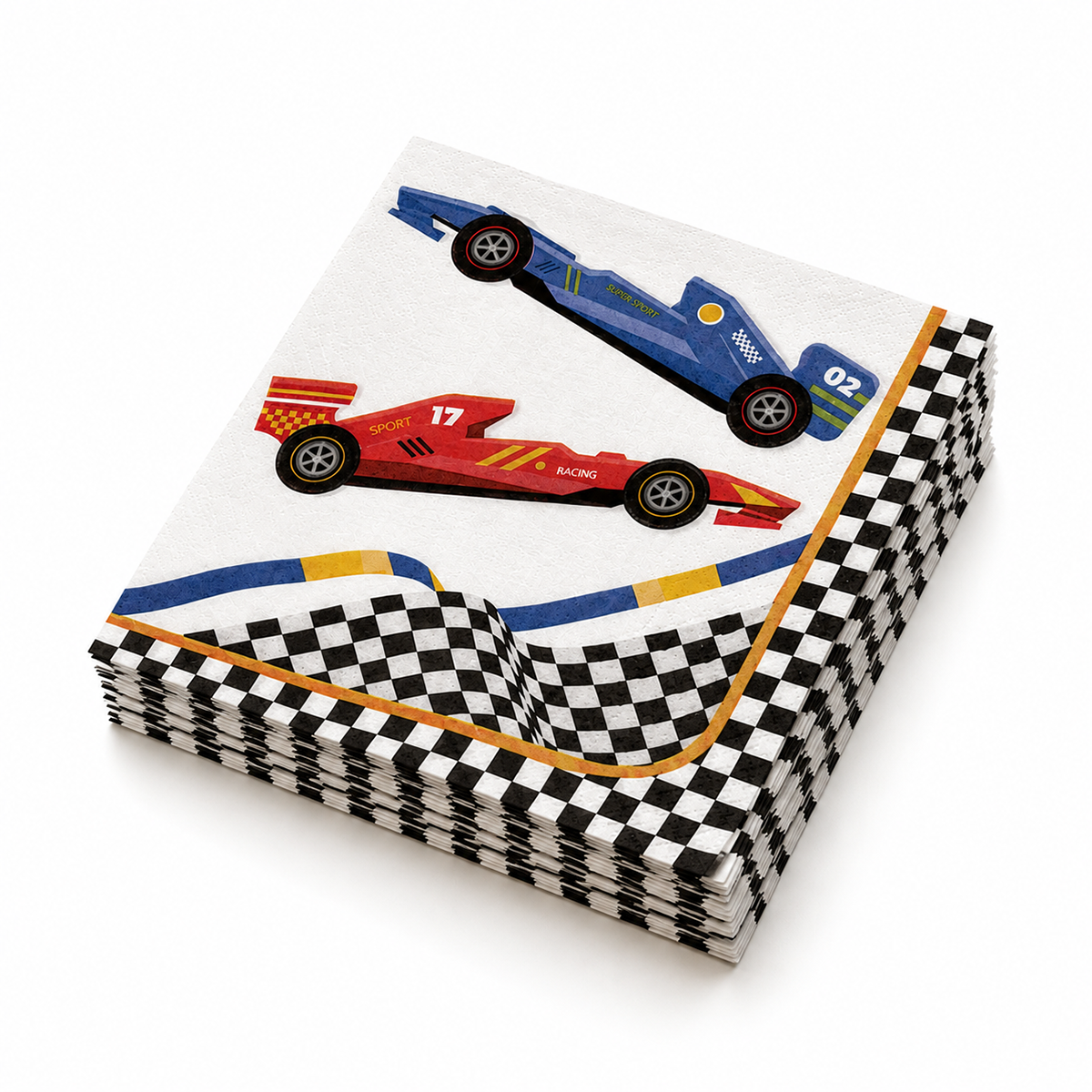 Parttyhub race cars party napkins | RC | Pack 16