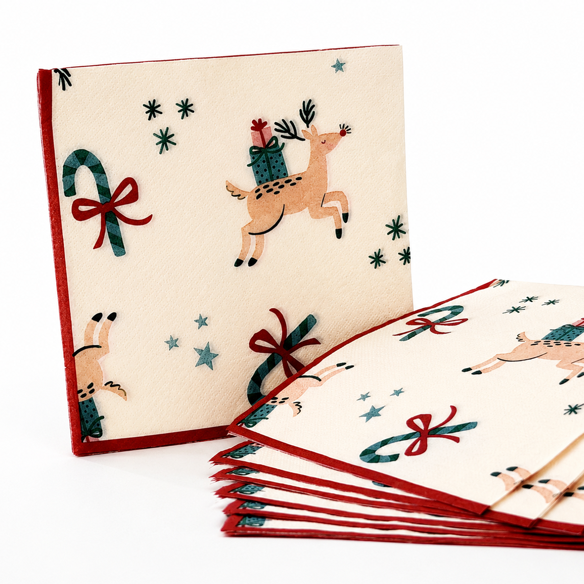 PARTTYHUB Reindeer Christmas Fairytale Napkins – Pack of 16
